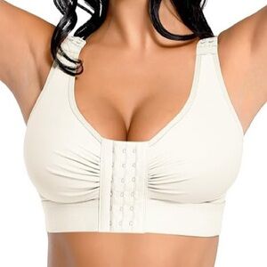 Feelingirl Wireless Post Surgery Bra Women’s US Size S White